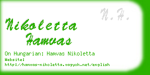 nikoletta hamvas business card